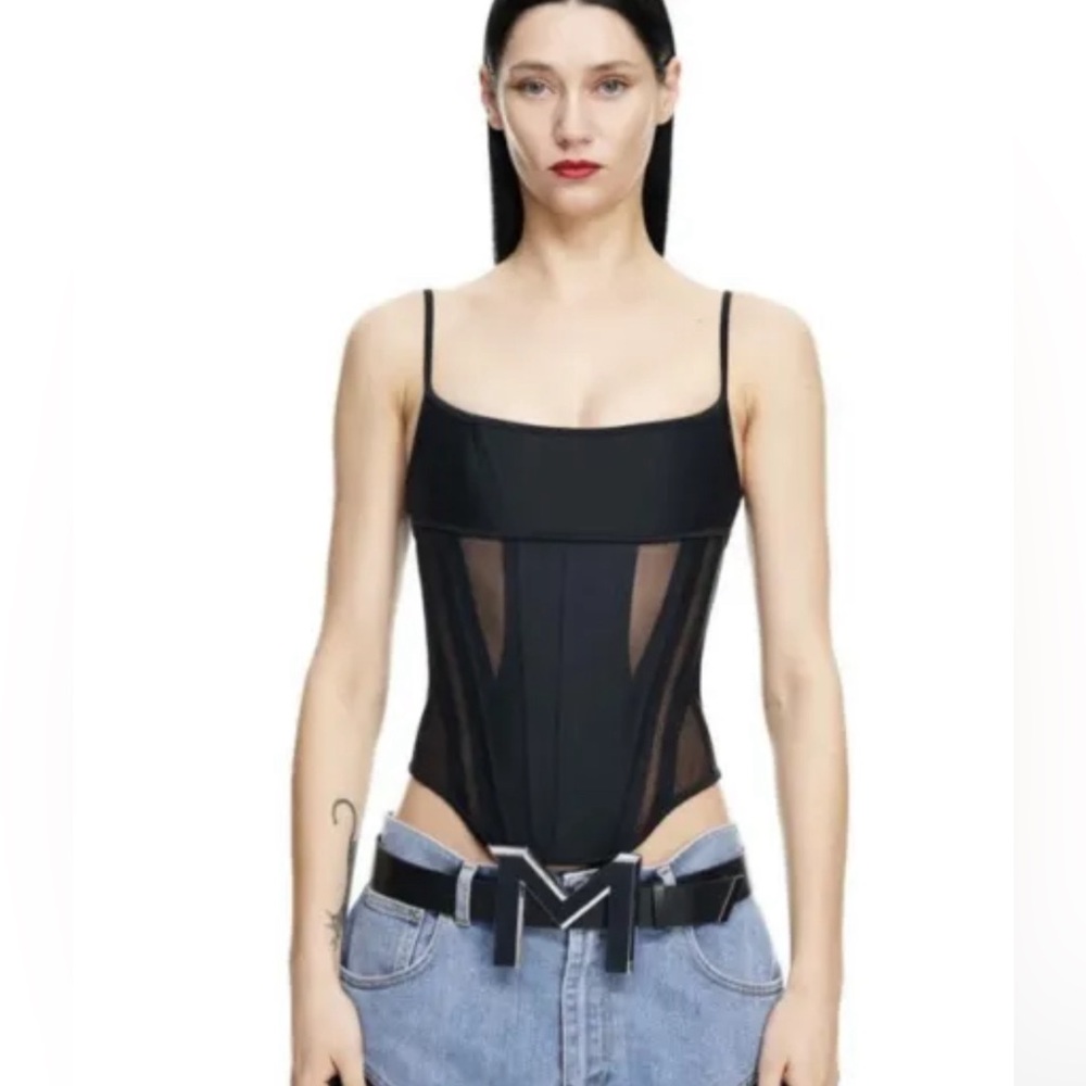 BNWT H&M Mugler Mesh Paneled Corset size L
